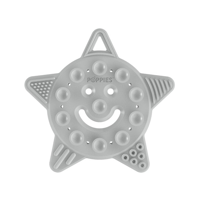 Poppies Smiley The Star Teether - Grey