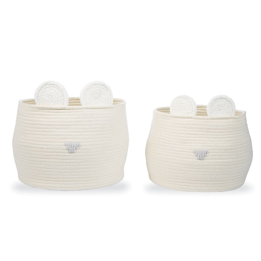 Mud Pie Ivory Animal Basket Set