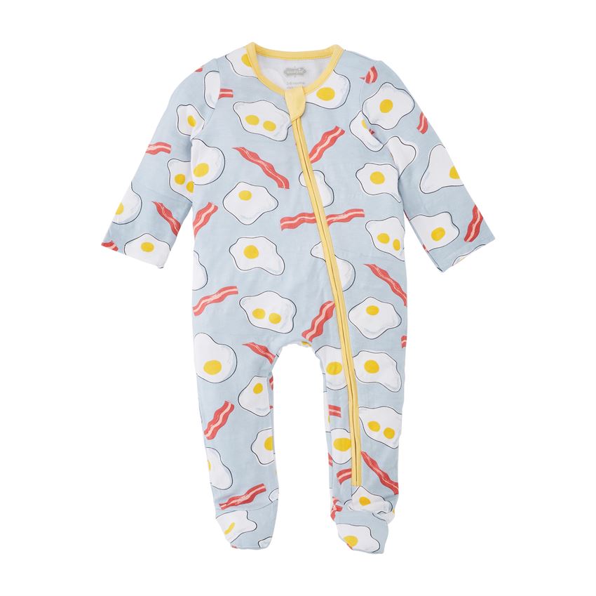 Mud Pie Bacon & Eggs Footie - 0-3 Months