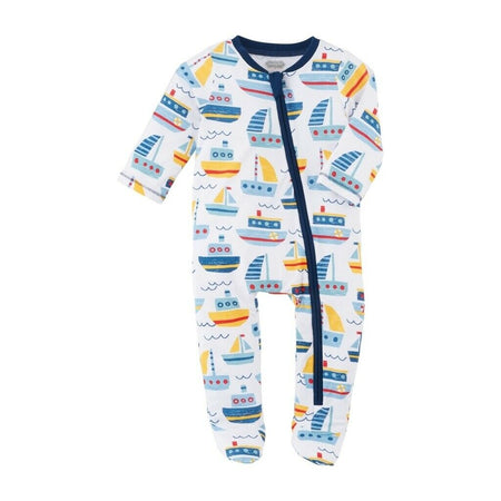 Mud Pie Sailboat Zipper Footie - 0-3 Months