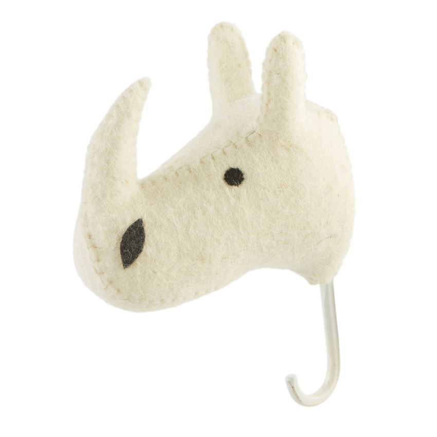 Mud Pie Rhino Safari Wool Wall Hook