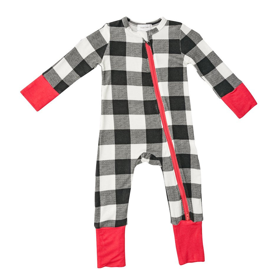 Angel Dear Buffalo Check Zipper Romper - 18-24 Months