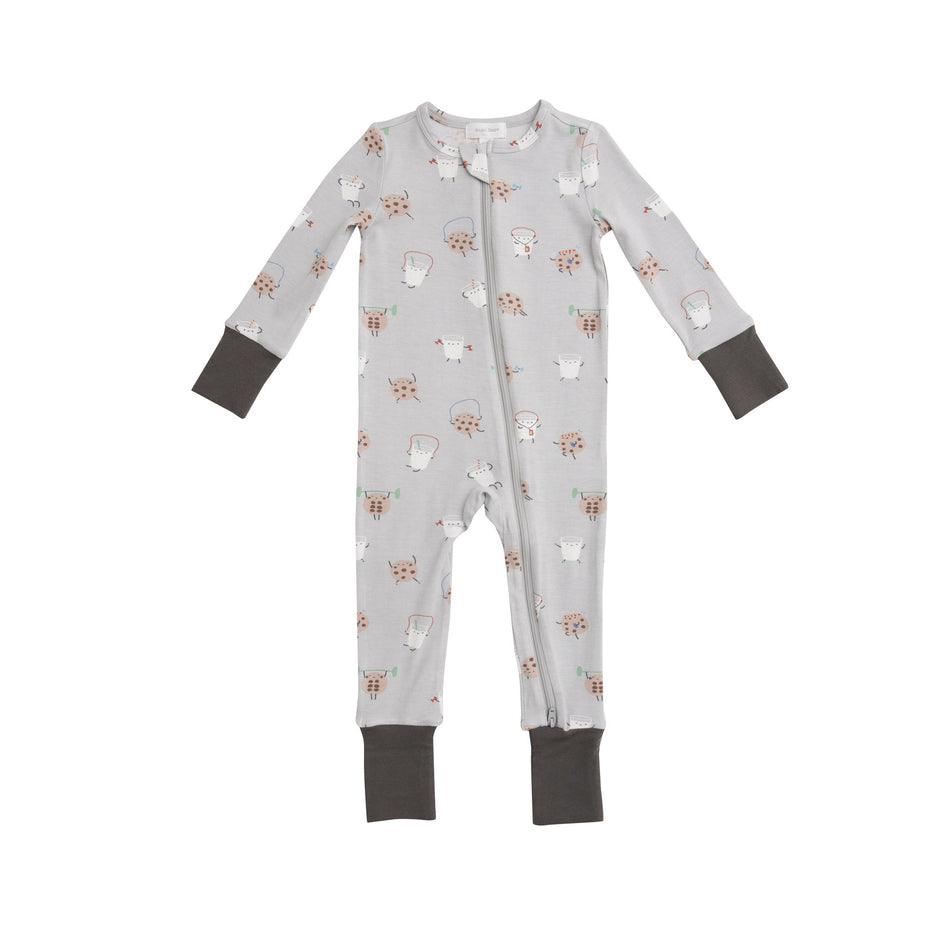 Cookies And Milk 2 Way Zipper Romper Grey