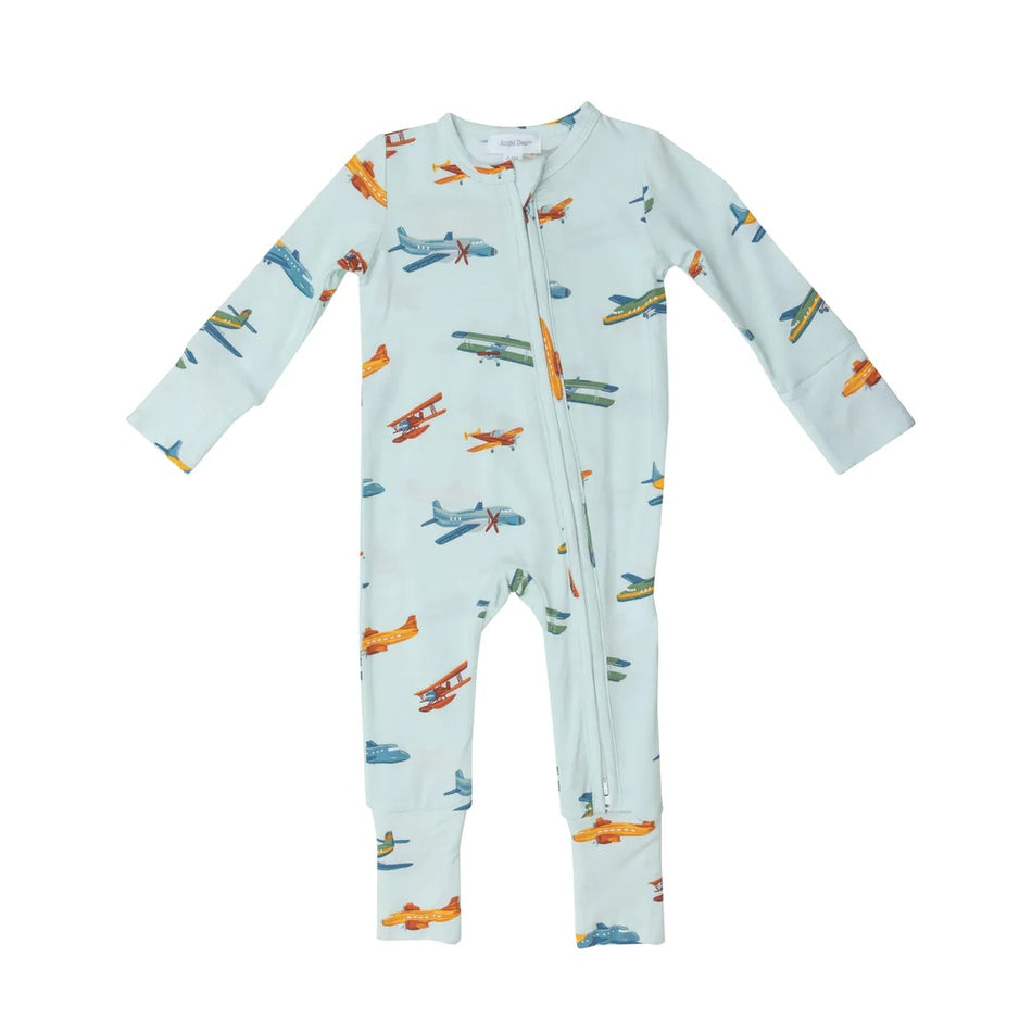 Bamboo Zipper Romper - Airplanes