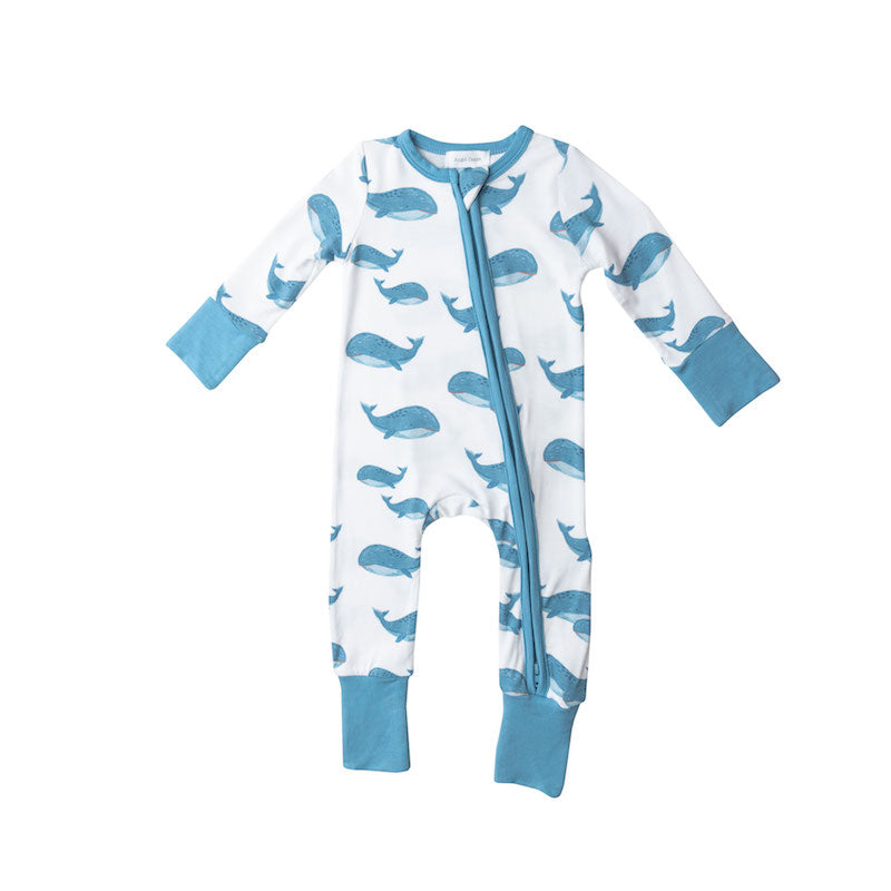 Blue Whales 2-Way Zipper Romper