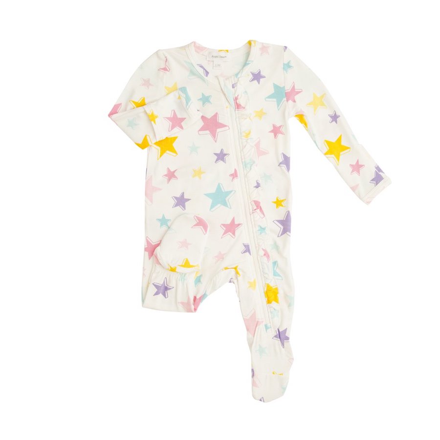 Dimensional Star Ruffle Footie - Newborn