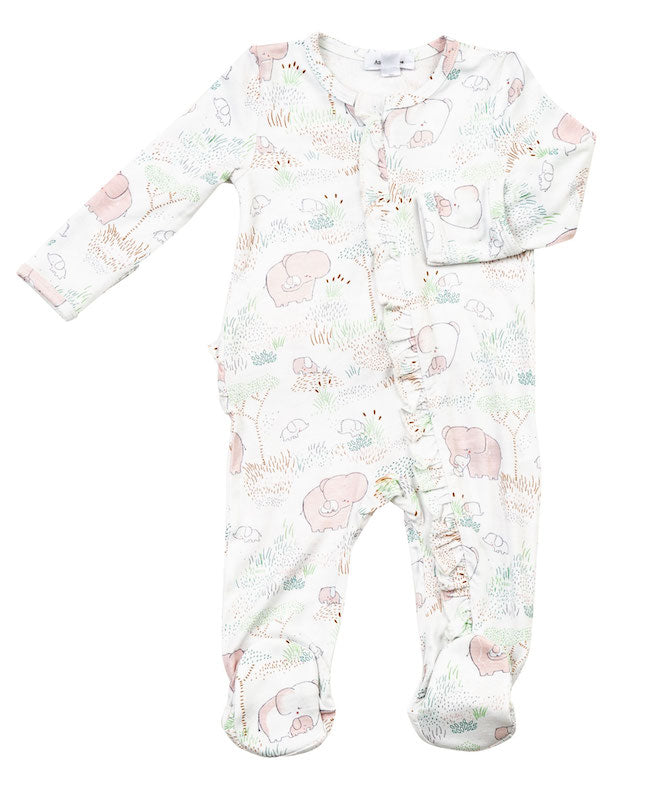 Angel Dear Pink Elephant Footie - 6-9 Months