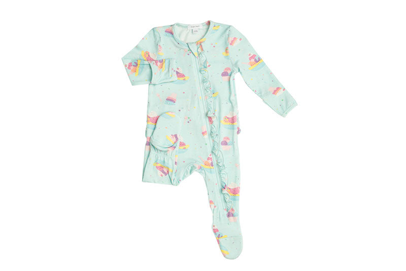 Angel Dear Banana Split Ruffle Footie - Newborn