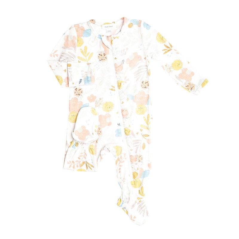 Angel Dear Dandy Lion Ruffle Zipper Footie - 0-3 Months