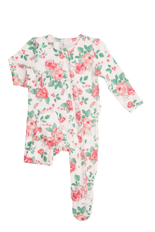 Angel Dear Rose Garden Zipper Footie - 6-9 Months