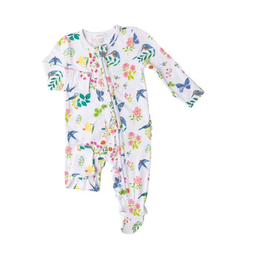 Garden Birds 2 Way Zipper Footie