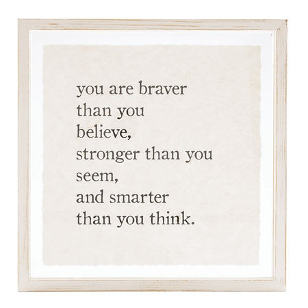 Mud Pie You Are Braver Glass Plaque