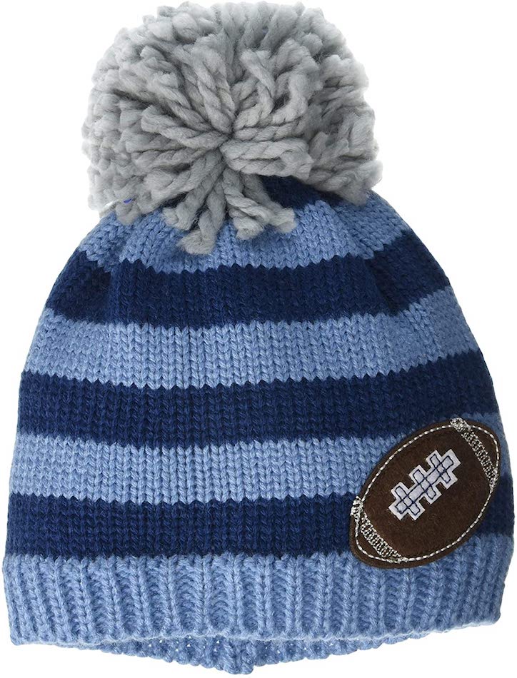 Mud Pie Blue Football Knit Hat