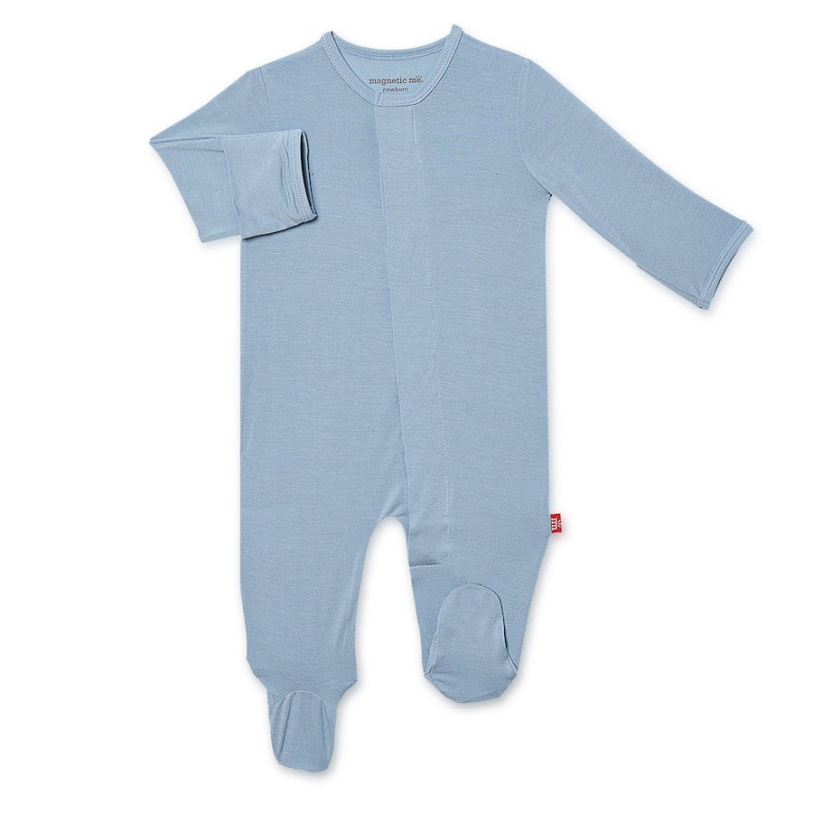 Magnetic Me Solid Cool Blue Modal Magnetic Footie - 3-6 Months