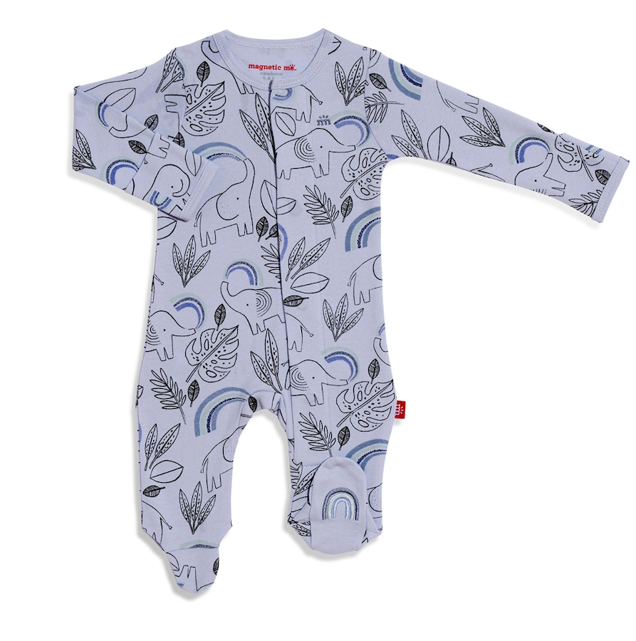 Ellie Go Lucky Blue Organic magnetic footie