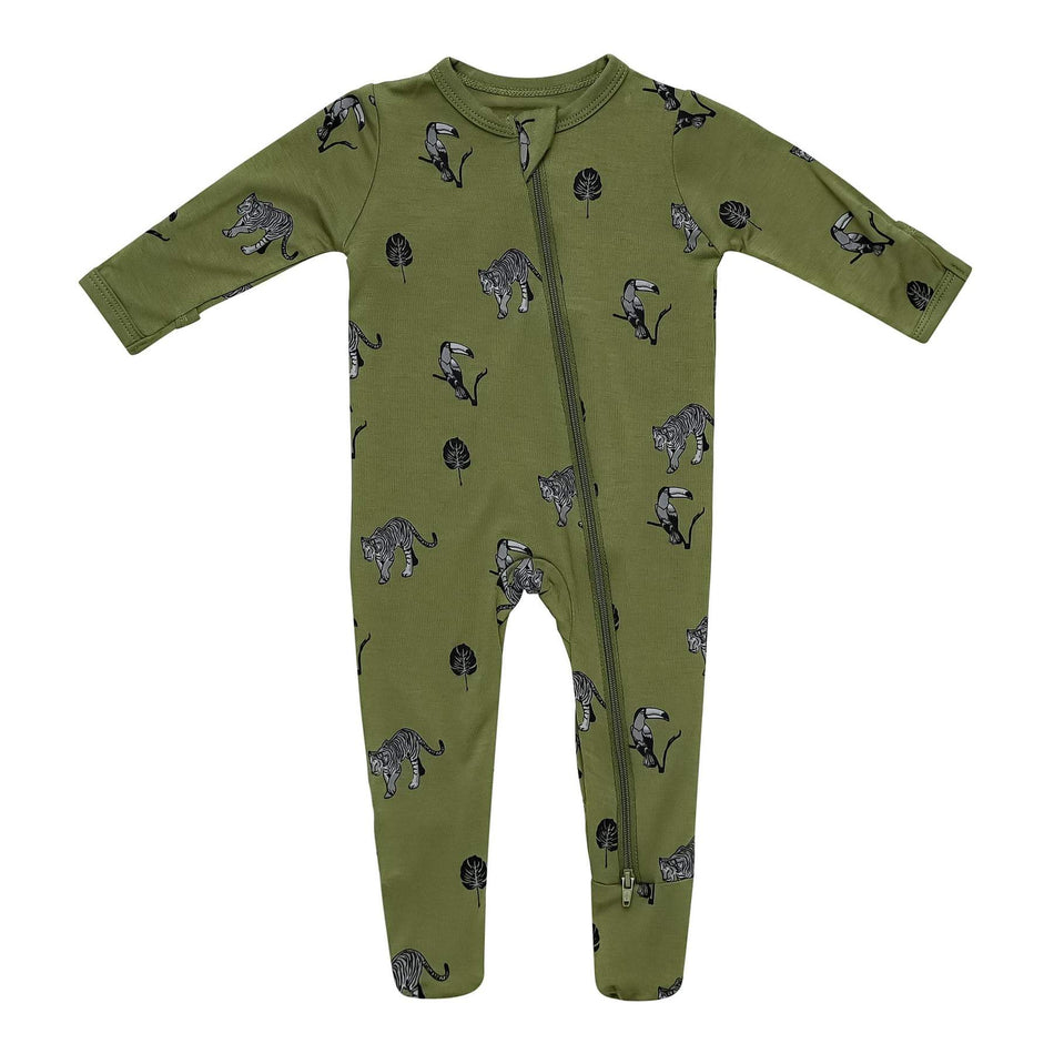 Jungle Zippered Printed Footie