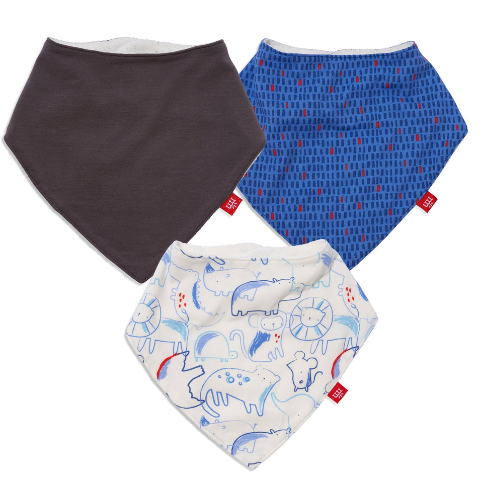 roarsome friends modal magnetic bandana bibs 3 Pack