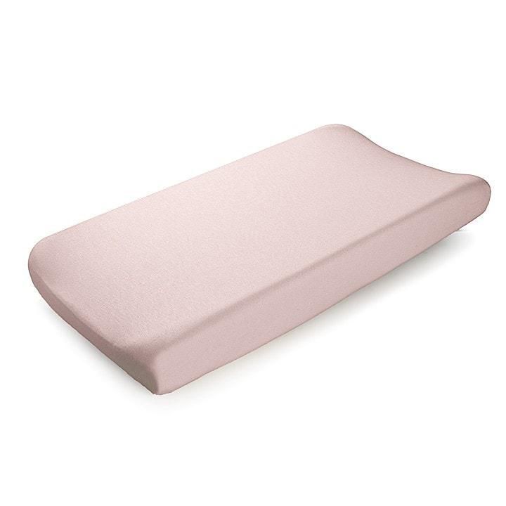 Liz & Roo Petal Pink Linen Contoured Changing Pad Cover
