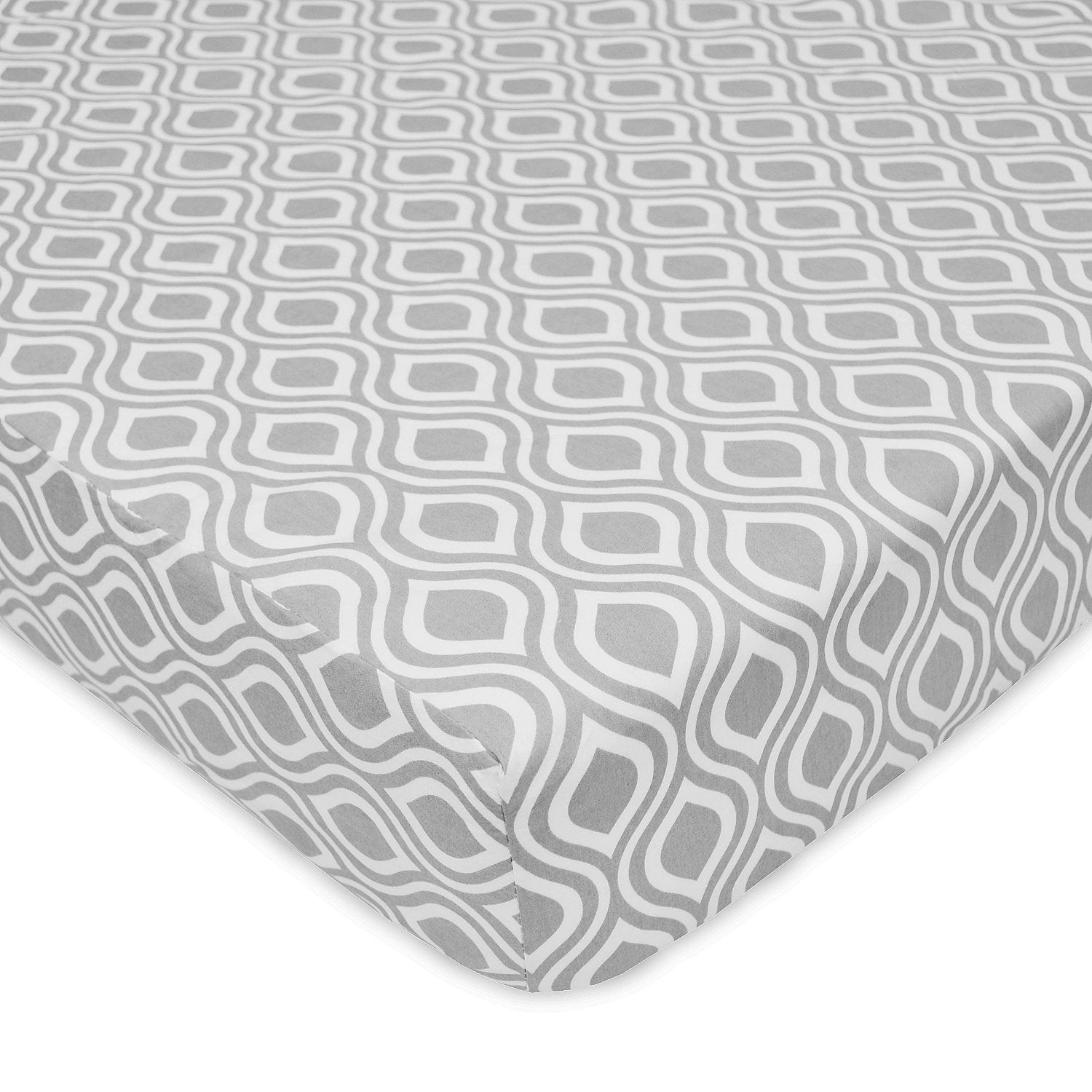 American Baby Company Percale Crib Sheet, Gray Ogee