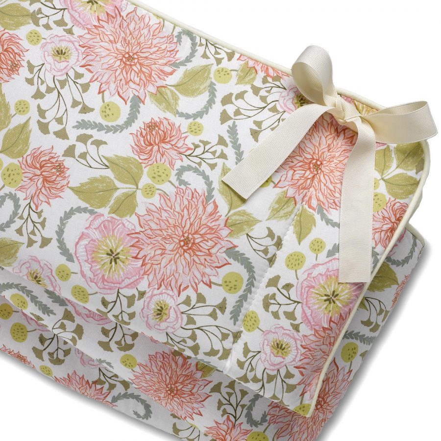 Liz and Roo Pink Floral Rail Cover