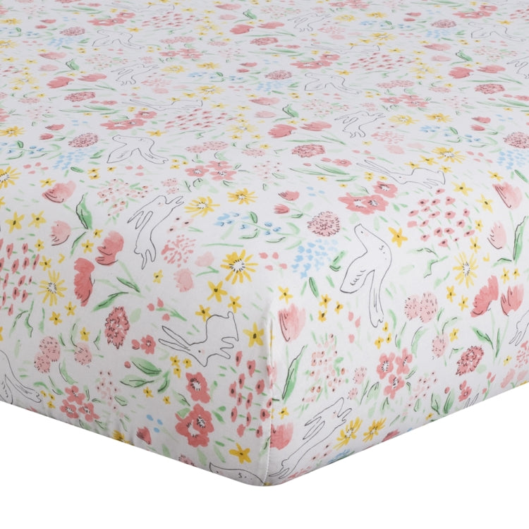 Liz & Roo Spring Garden Crib Sheet