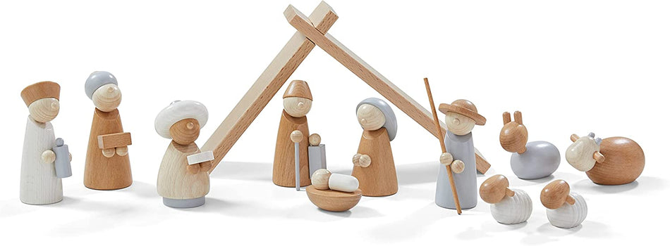 Natural Wood Nativity Scene Play Set