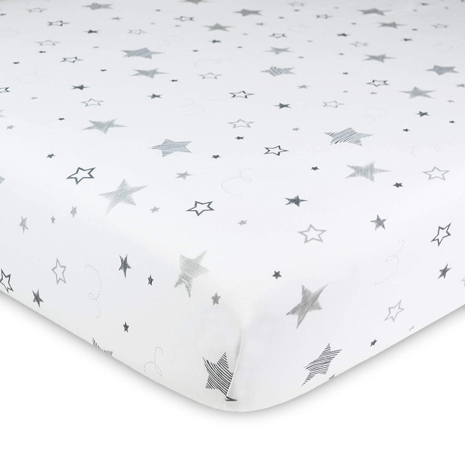 Printed Jersey Crib Sheet - Super Stars
