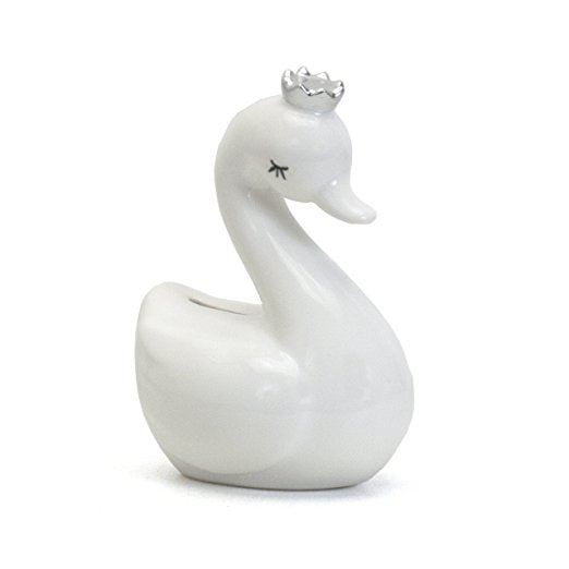 Child to Cherish White Swan With Silver Crown Bank