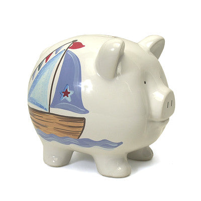 Child to Cherish Nautical Piggy Bank