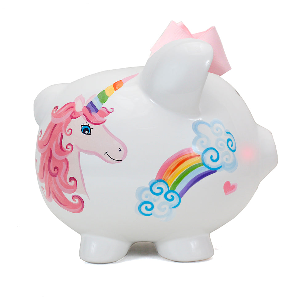 Child to Cherish Unicorns & Rainbows Piggy Bank