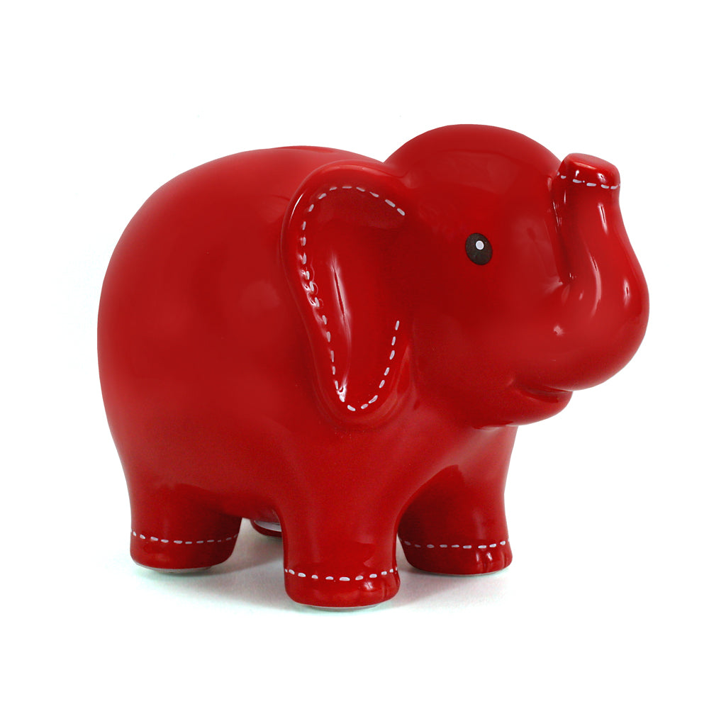 Child to Cherish Stitched Elephant Bank - Red