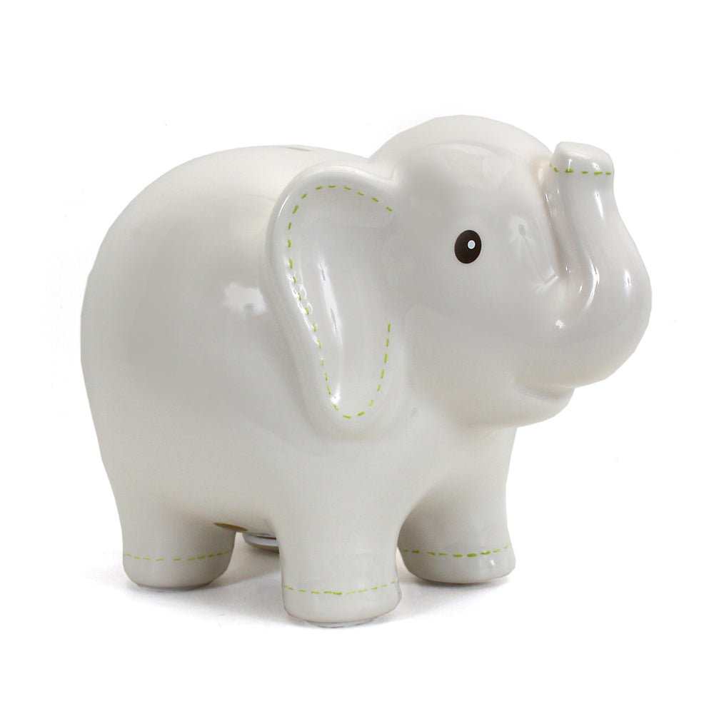 Child to Cherish Stitched Elephant Bank - White