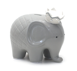 Child to Cherish Coco Elephant Piggy Bank Grey