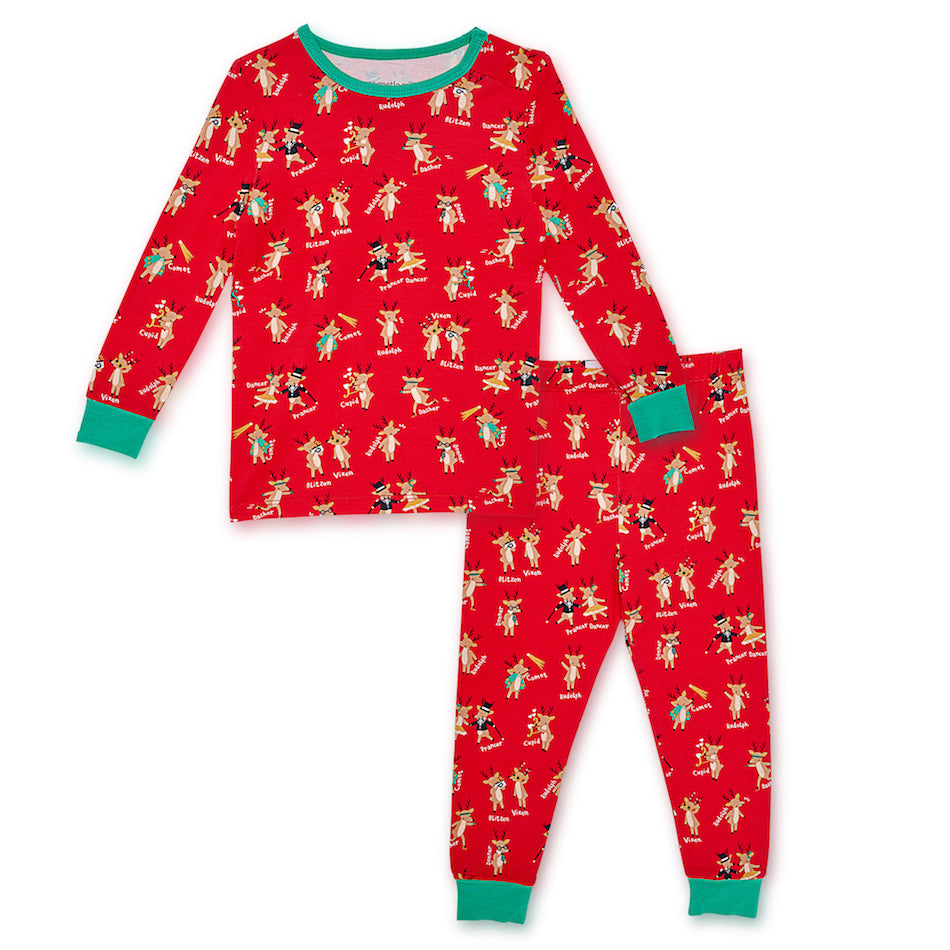 rollicking reindeer modal pajamas set