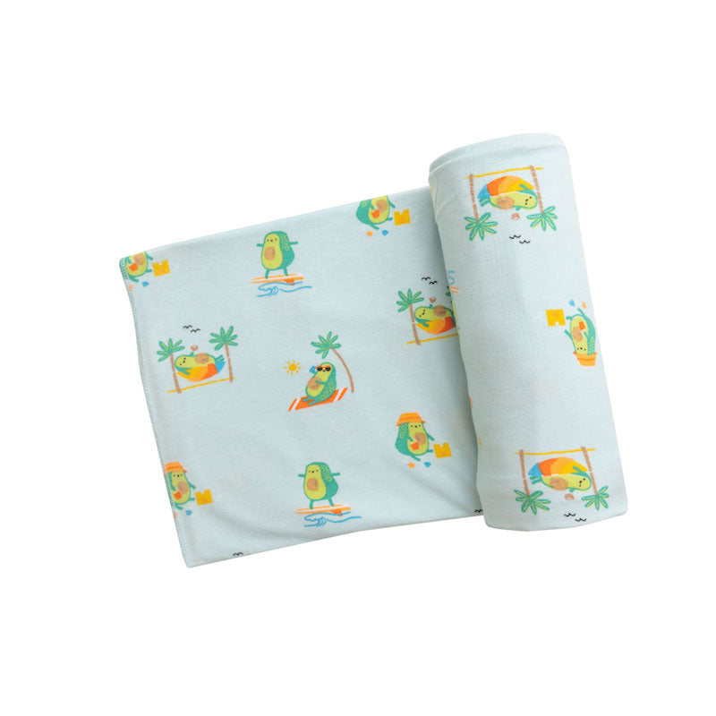 Beach Avocados/ Wan Blue Swaddle Blanket