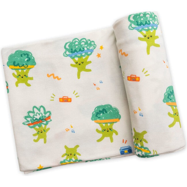 Broccoli Party Swaddle Blanket