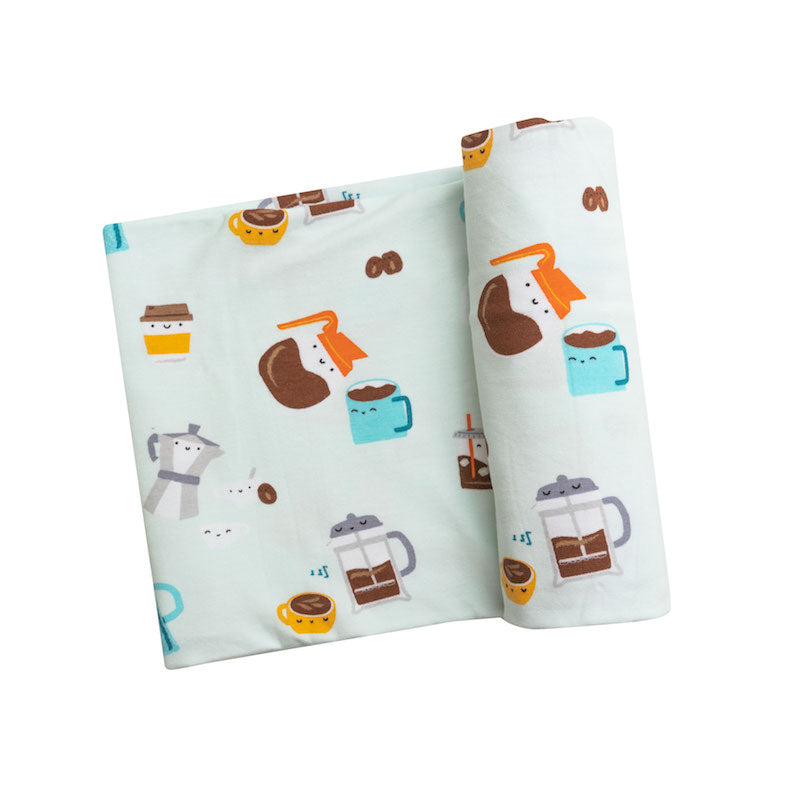 Coffee / Mint Swaddle Blanket