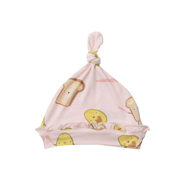 Avocado + Toast Pink Knotted Hat - 0-3 Months