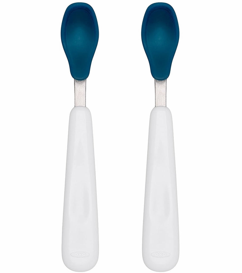 OXO Tot Feeding Spoon Set with Silicone - Navy