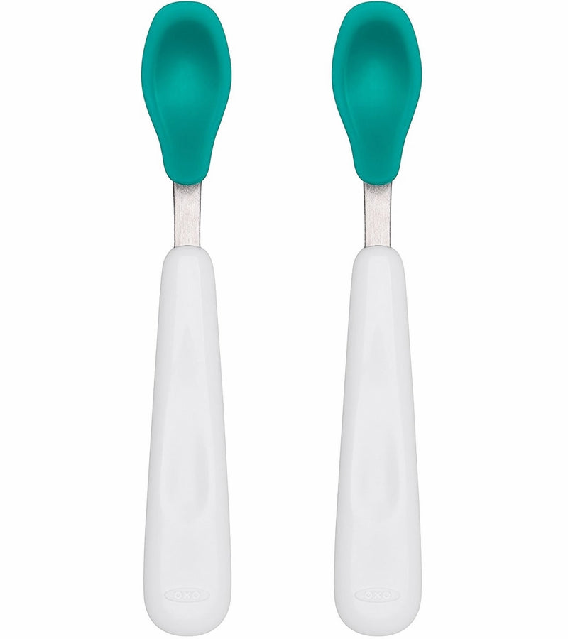 OXO Tot Feeding Spoon Set with Silicone - Teal 