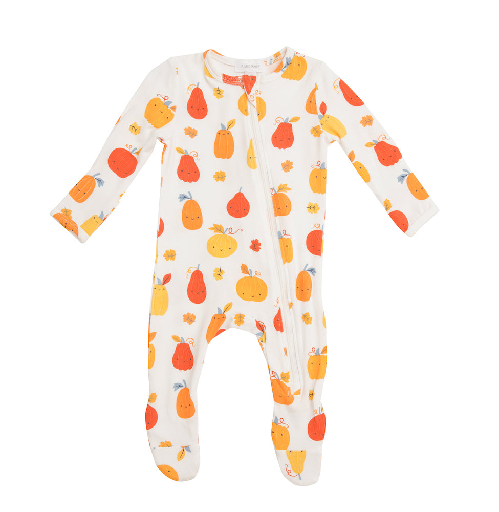 Angel Dear Pumpkin Patch Zipper Footie - 6-9 Months