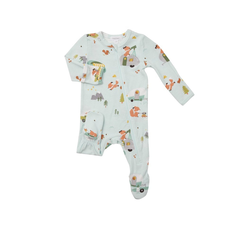 Angel Dear Camping Fox Zipper Footie - Newborn