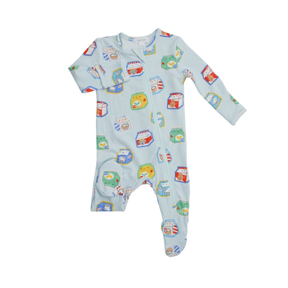 Angel Dear Millenial Milk Zipper Footie - 6-9 Months