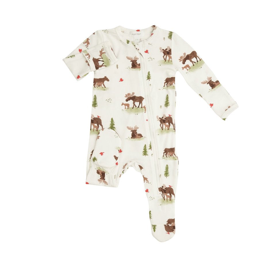 Angel Dear Moose Zipper Footie - 6-9 Months