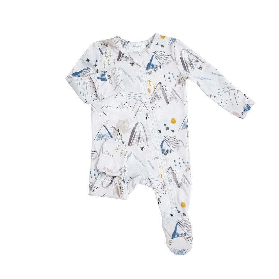 Angel Dear Mountains Zipper Footie - 0-3 Months