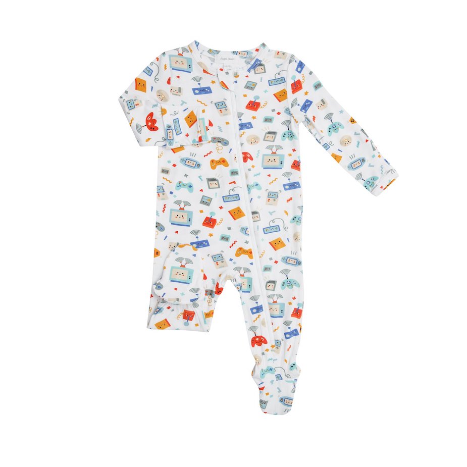 Angel Dear Retro Gaming Zipper Footie - 6-9 Months