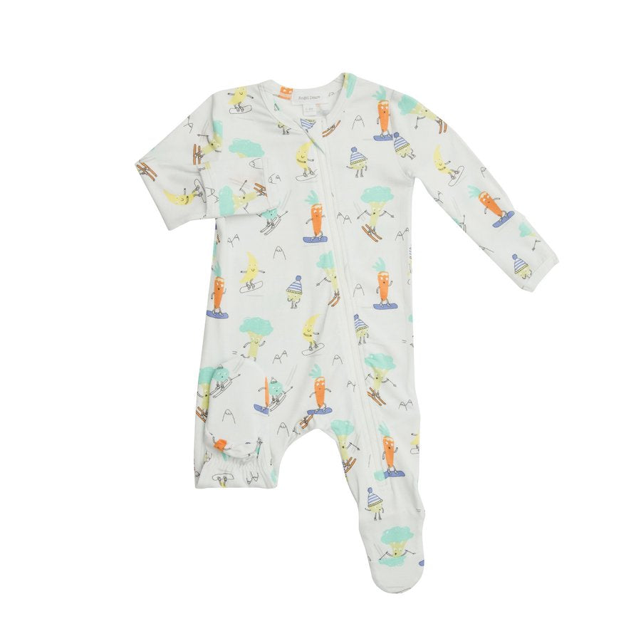 Veggie Snow Sports Zipper Footie -  Newborn