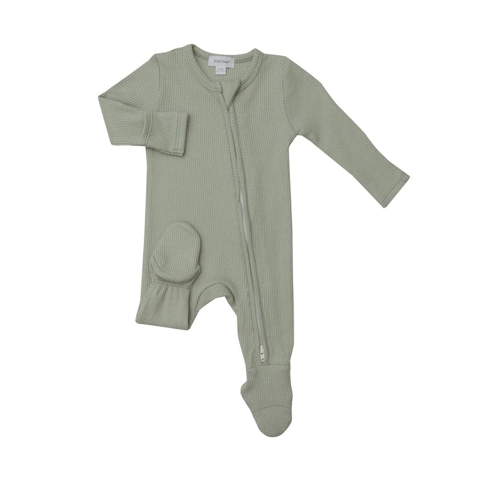 Thermal Zipper Footie - Basic Desert Sage