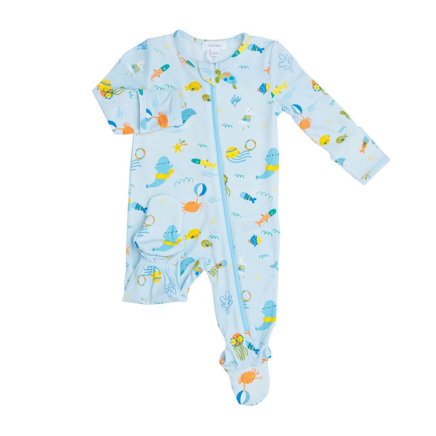 Angel Dear Sea Creatures Zipper Footie - 6-9 Months