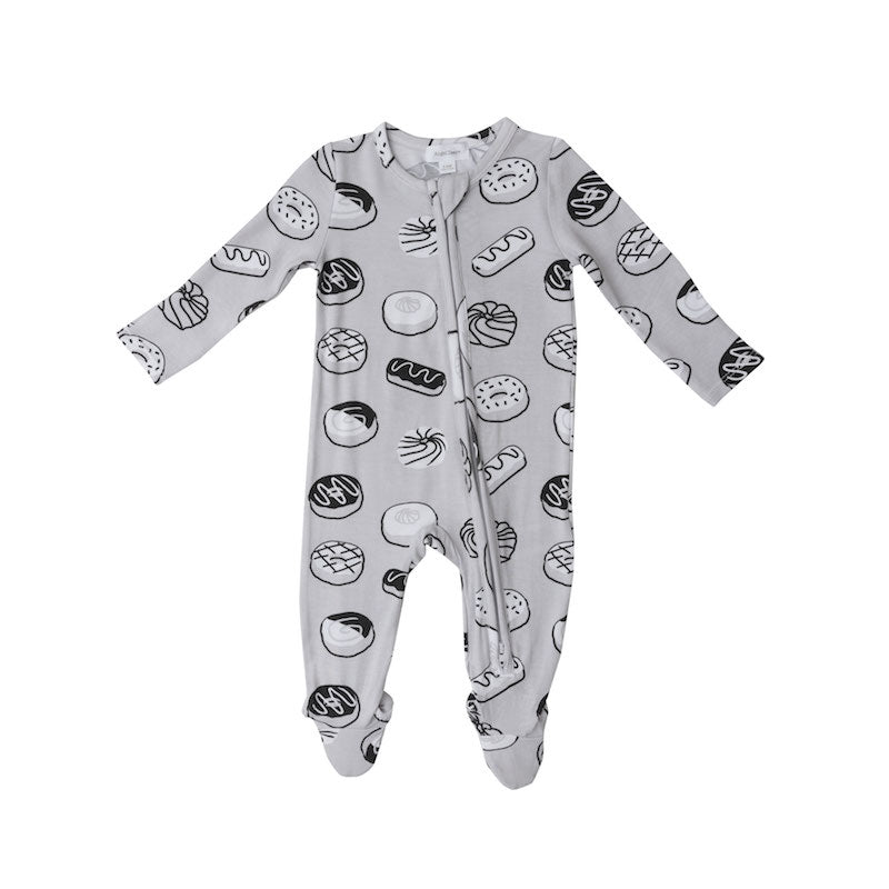 Donuts Grey 2 Way Zipper Footie